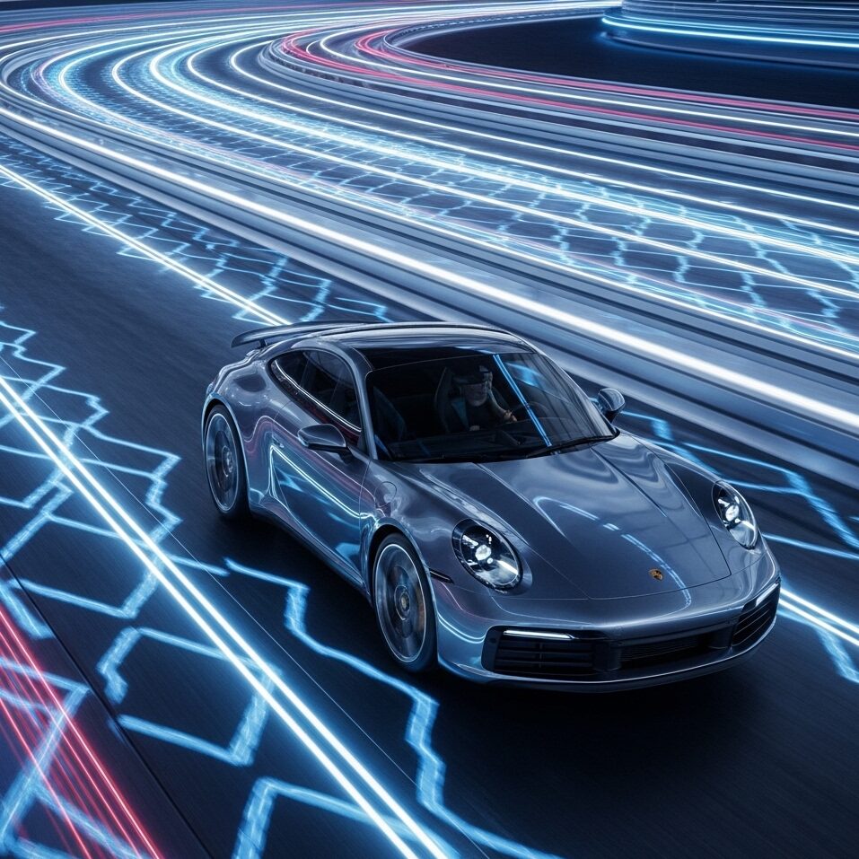 光のワインディングロードを駆け抜ける最新鋭のポルシェAT車