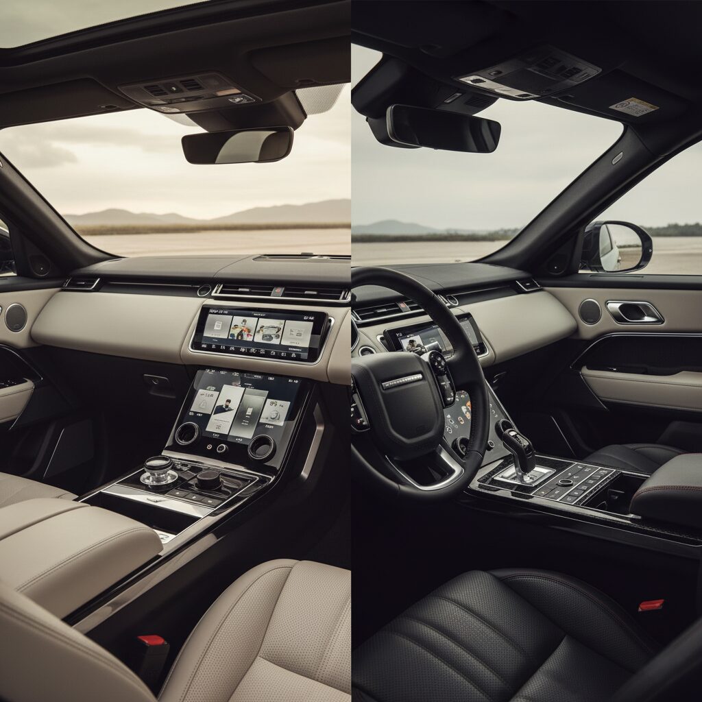 velar-sport-cost-and-grades Range Rover Velarの豪華な内装と、Range Rover Sportのスポーティな運転席の画像
